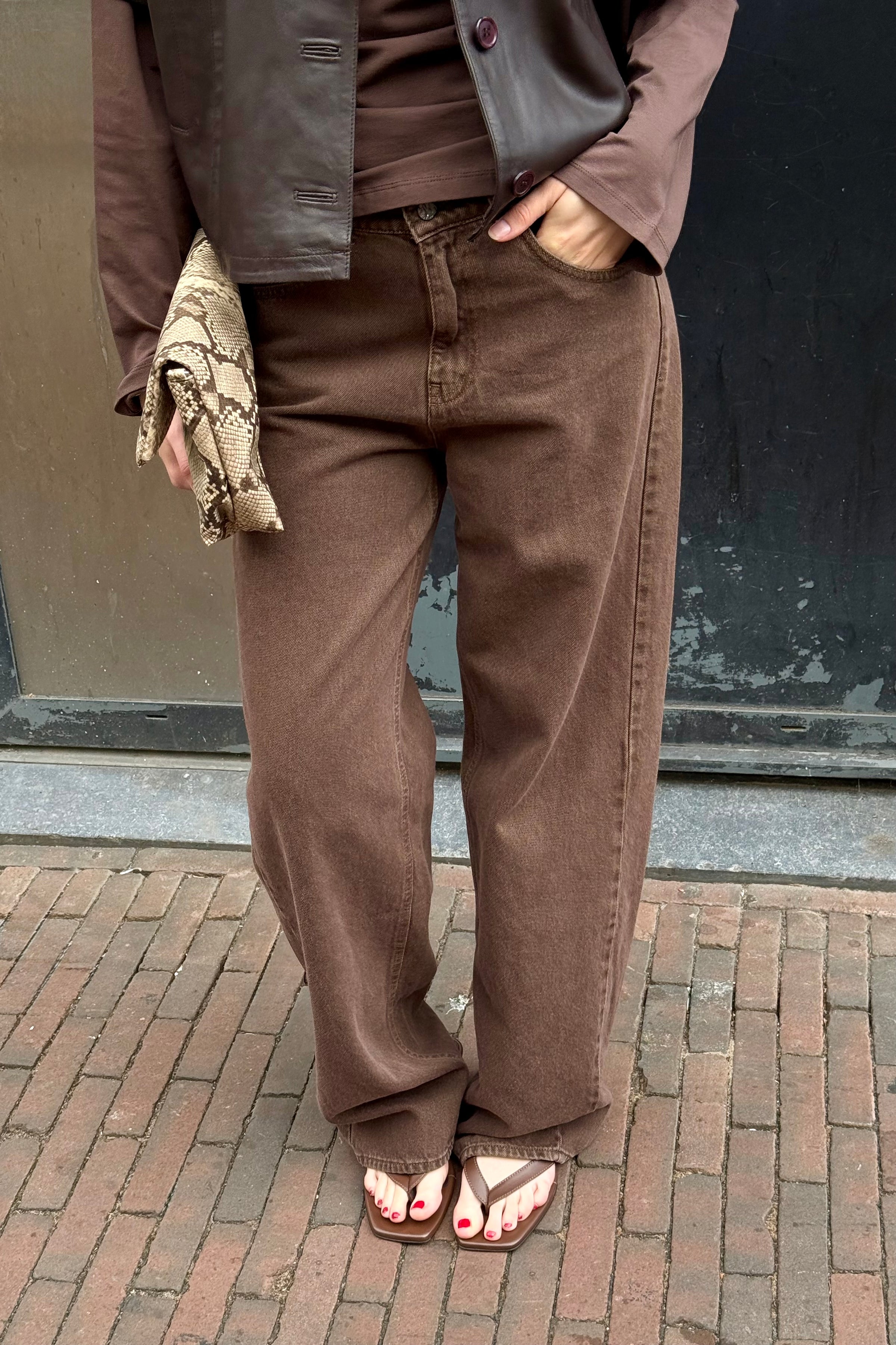 Uni Mid Tall Jeans - Bruin