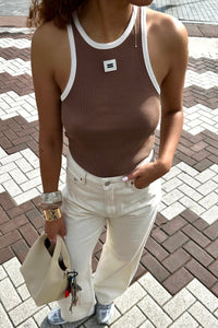 Tank Top Rib Contrast - Bruin
