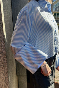 Adriana Gestreept Blouse - Blauw