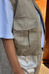 Flo Balloon Twill Gilet - Taupe