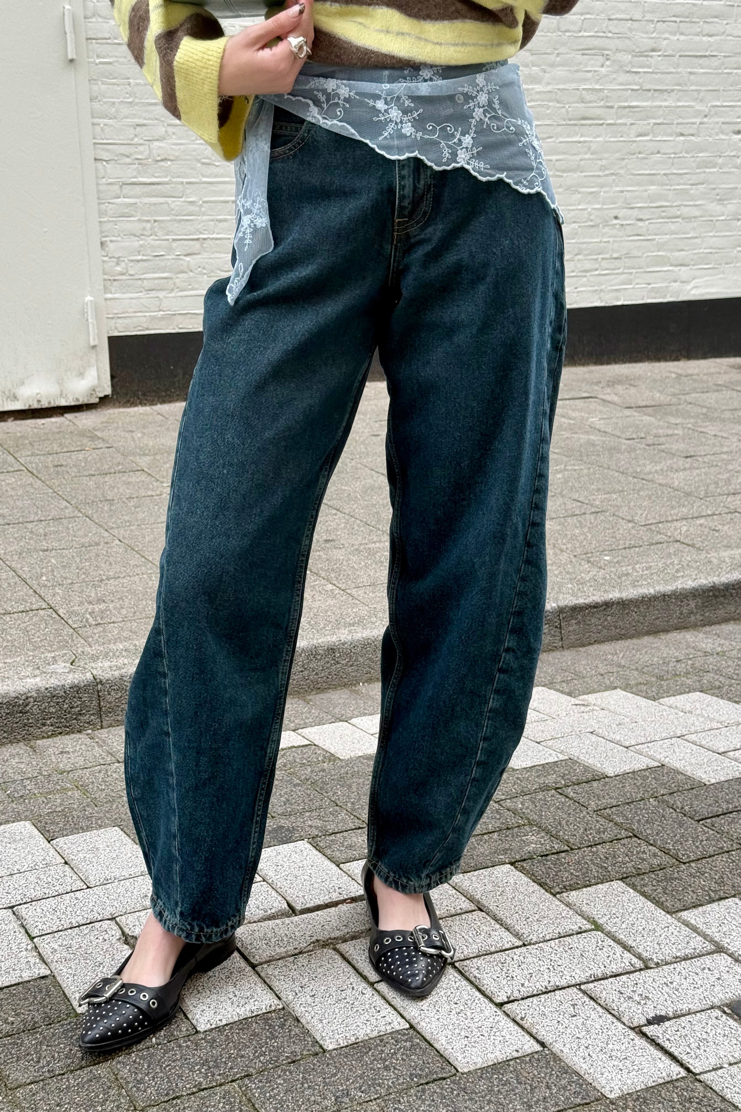 Nanci Mid Barrel Jeans - Kodiak Dark Retro