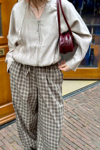 Roxane Balloon Geruite Broek - Groen