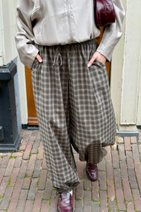 Roxane Balloon Geruite Broek - Groen