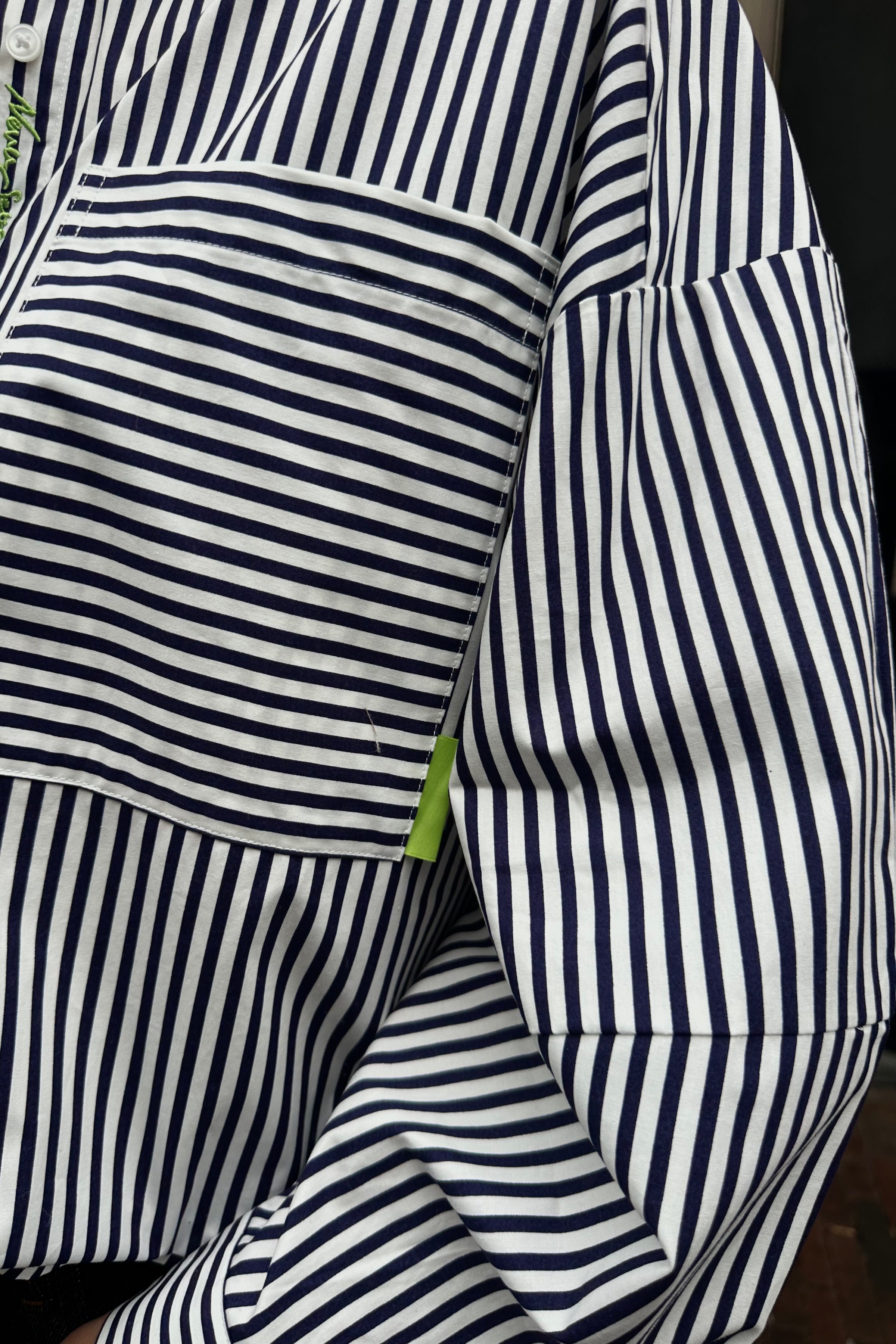 Shelma Blouse - Navy Gestreept