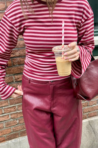 Lilly Gestreepte Top - Roze/Rood