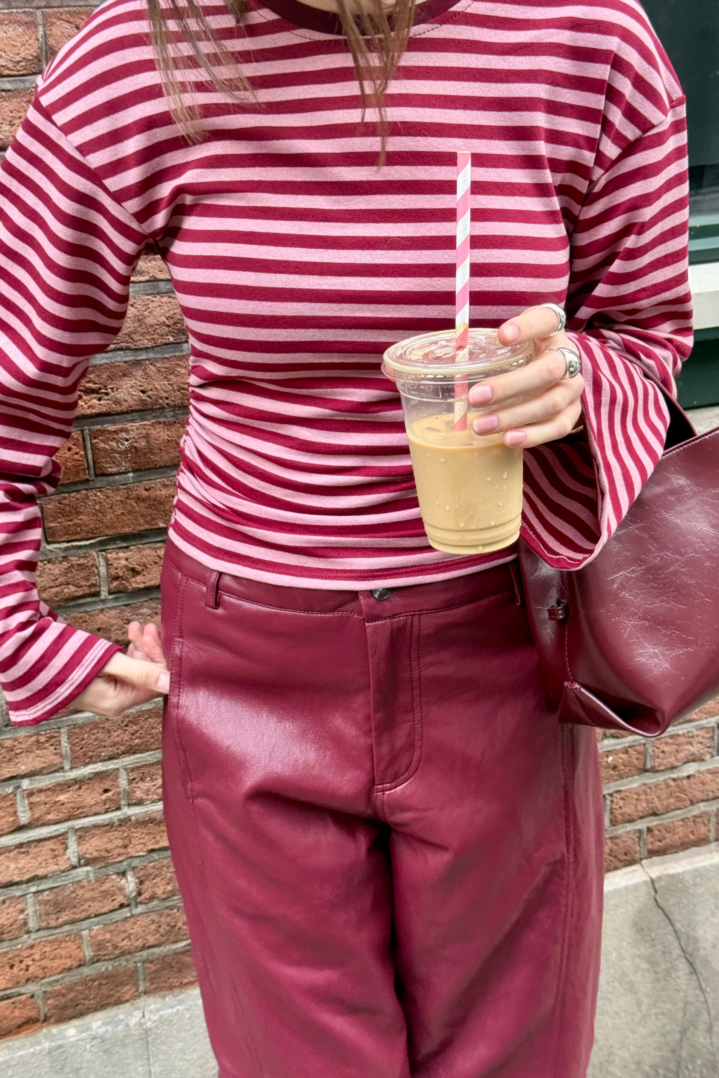 Lilly Gestreepte Top - Roze/Rood