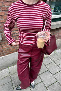 Lilly Gestreepte Top - Roze/Rood