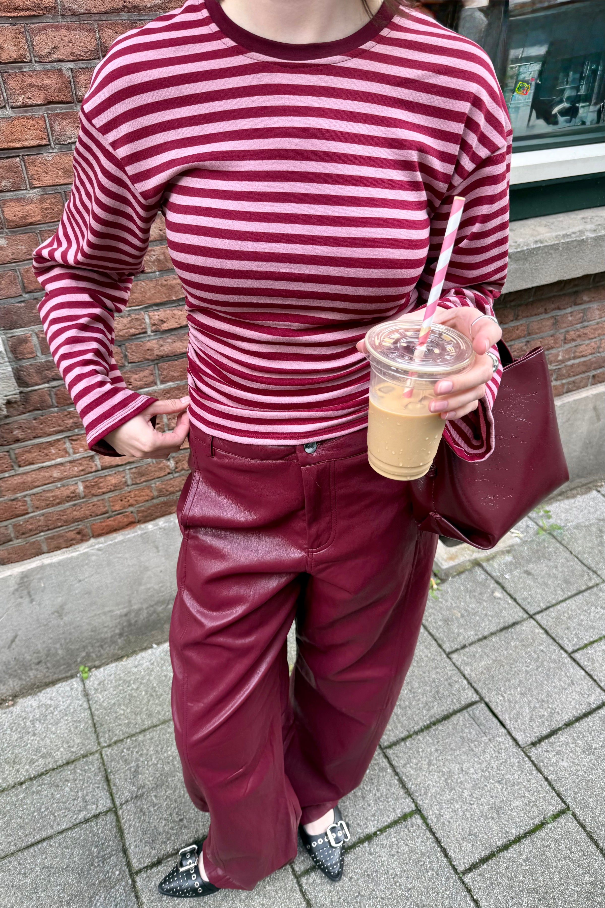 Lilly Gestreepte Top - Roze/Rood