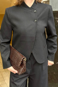 Tiria Pinstripe Blazer  - Navy