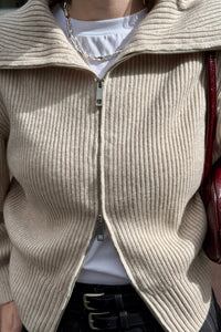 RowCC Zip Knit Vest - Crème