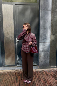 Neoella Check Blouse - Plum