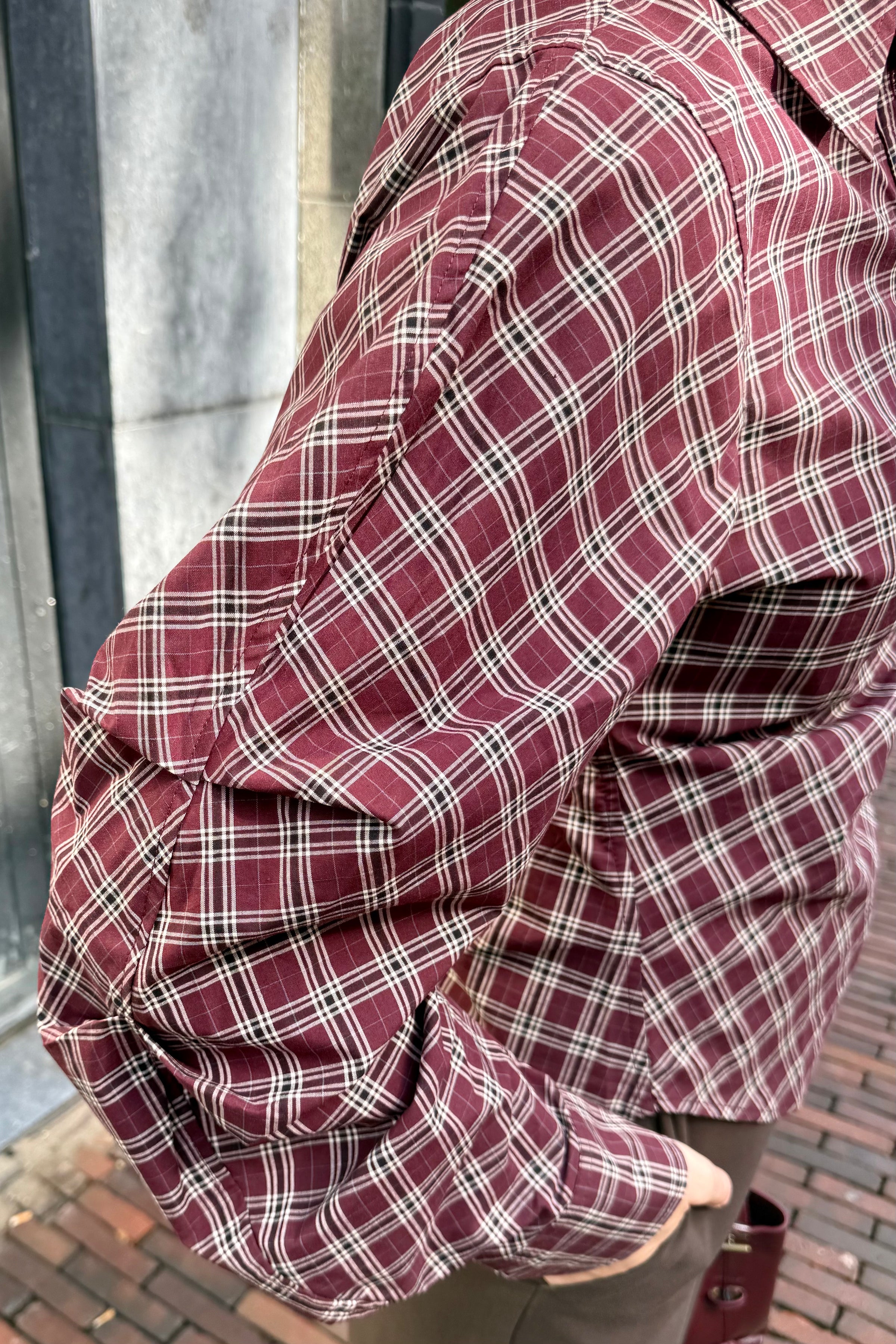 Neoella Check Blouse - Plum