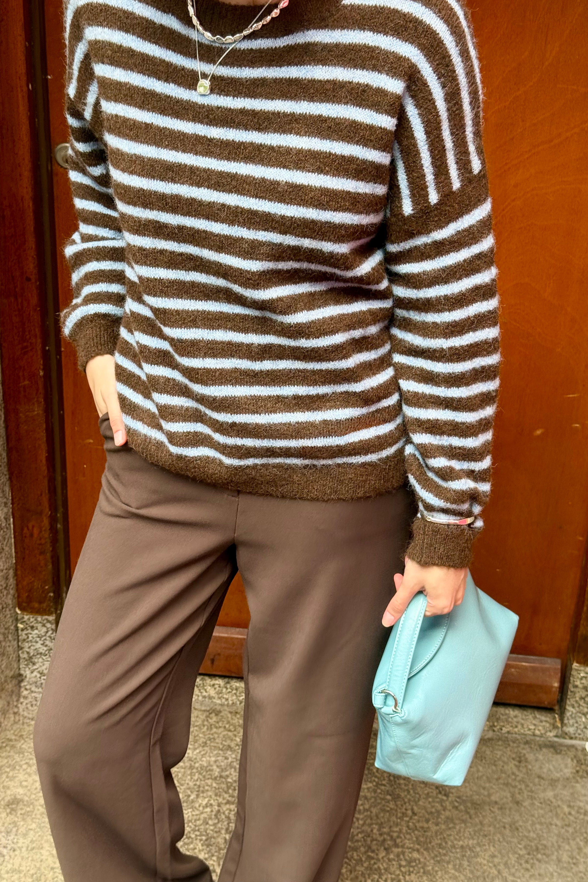 N-Mafalda Trui - Bruin/Blauw