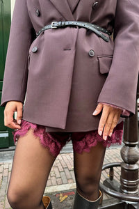 Lacey Kanten Korte Broek - Bordeaux