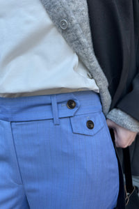 KianaCC Gestreepte LL Pantalon - Lichtblauw