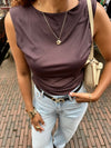 Liblana Mesh Top - Donker Bruin
