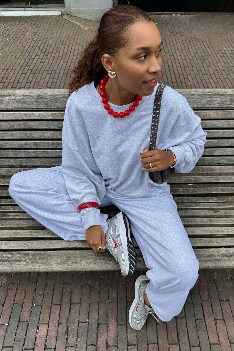 Pleated Sweater Back Stamp - Grijs