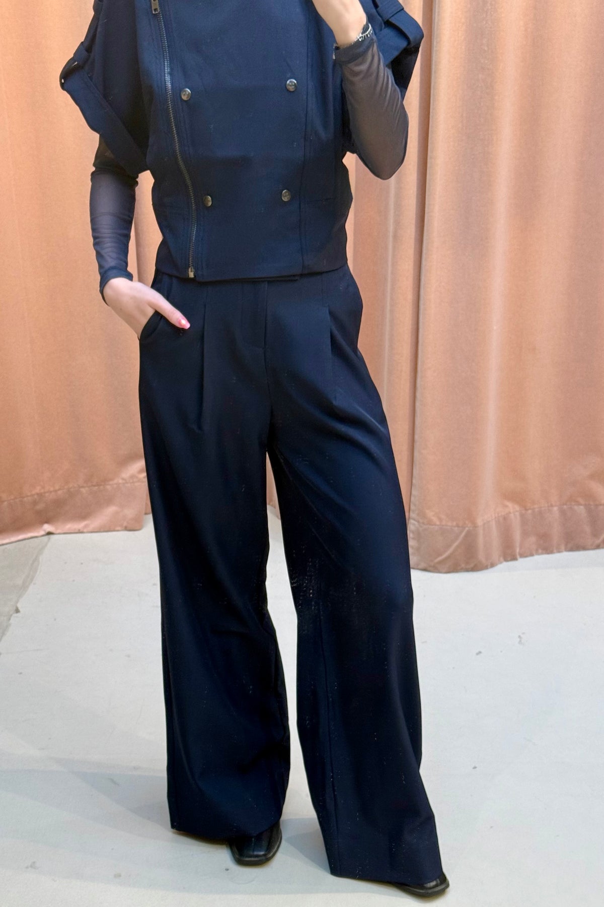 LunaCC Pleat Pantalon - Navy