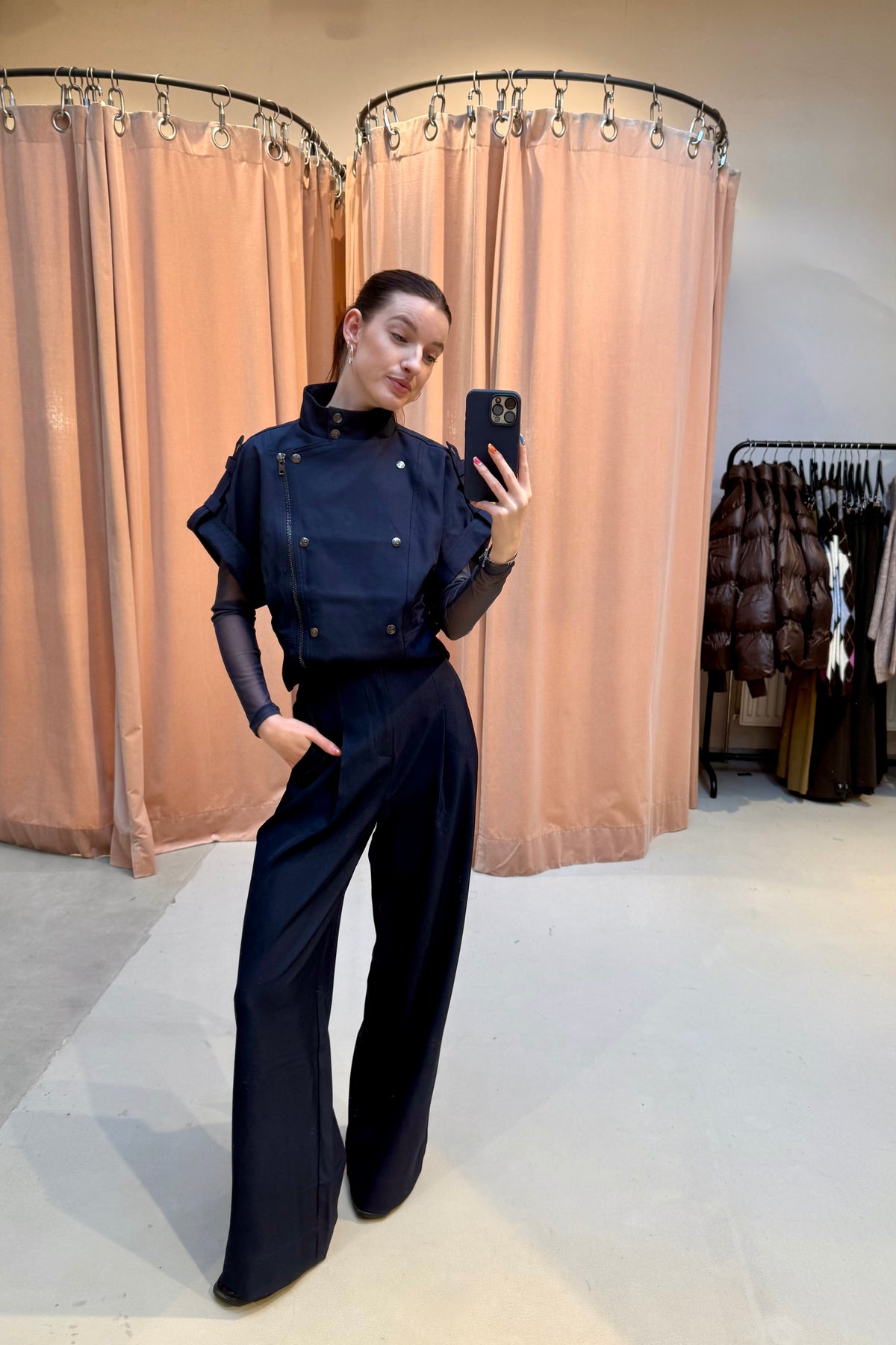 LunaCC Pleat Pantalon - Navy