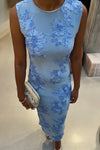 Tiranna Bloemen Jurk - Licht Blauw