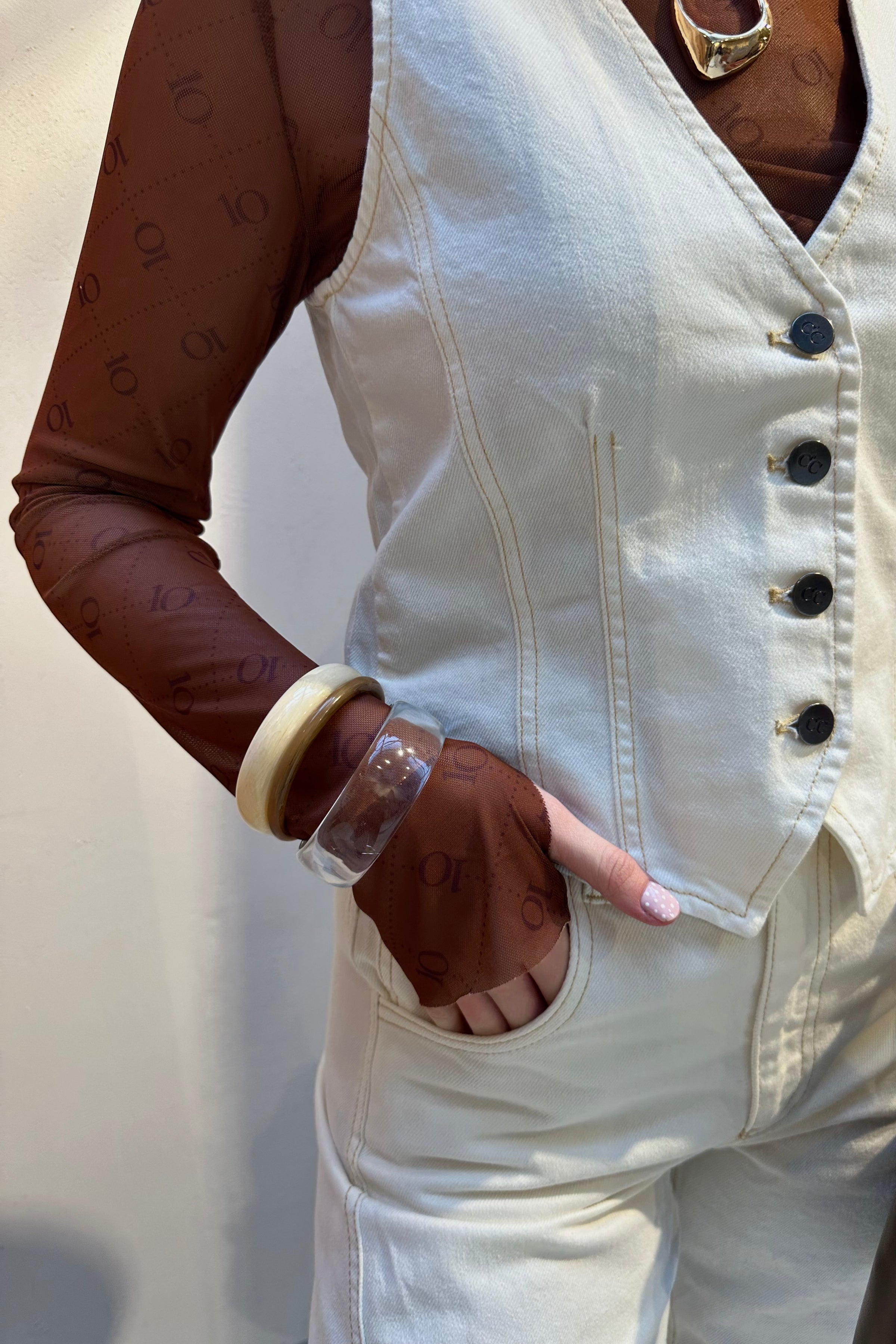 Mesh Monogram Top - Bruin