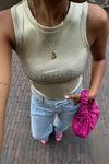 Ribbed Tank Top - Goud