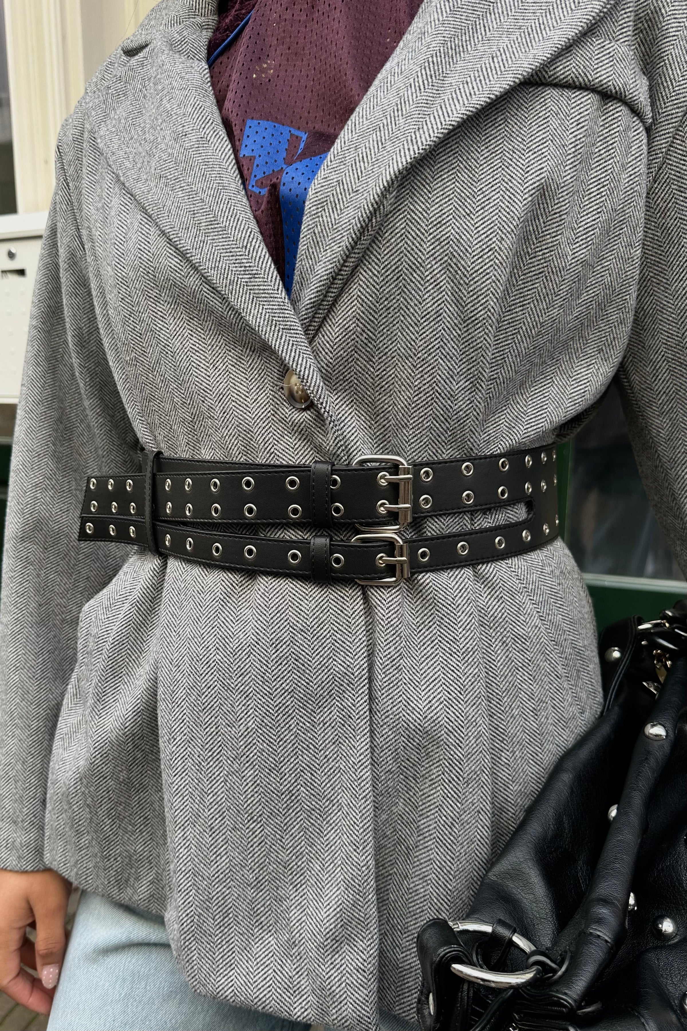 Phoebe Eyelet Riem - Zwart