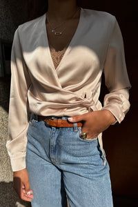 Petris Satijnen Blouse - Champagne
