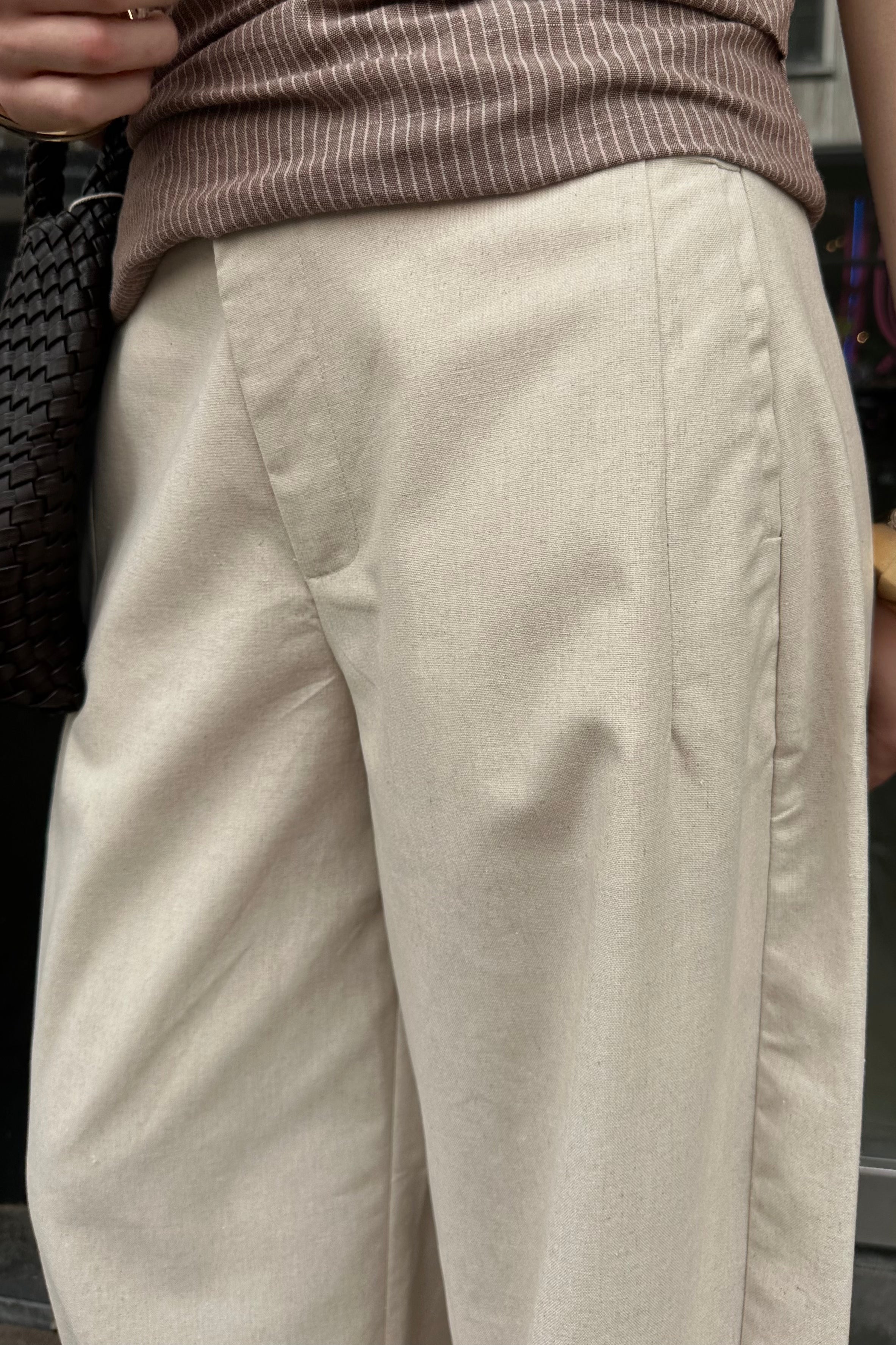 Essiall Linnen Pantalon - Creme