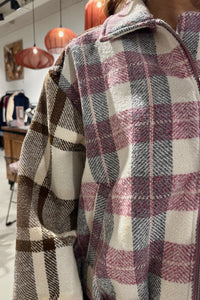 YASRuby Geruite Bomber Jas - Creme