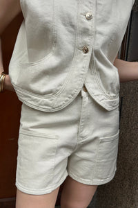Riki Denim Short - Ecru