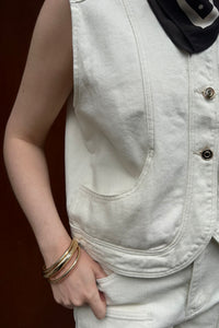 Riki Denim Gilet - Ecru