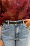 Nappa Stud Leren Riem - Zwart