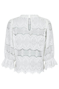 Adela Embroidery Blouse - Wit