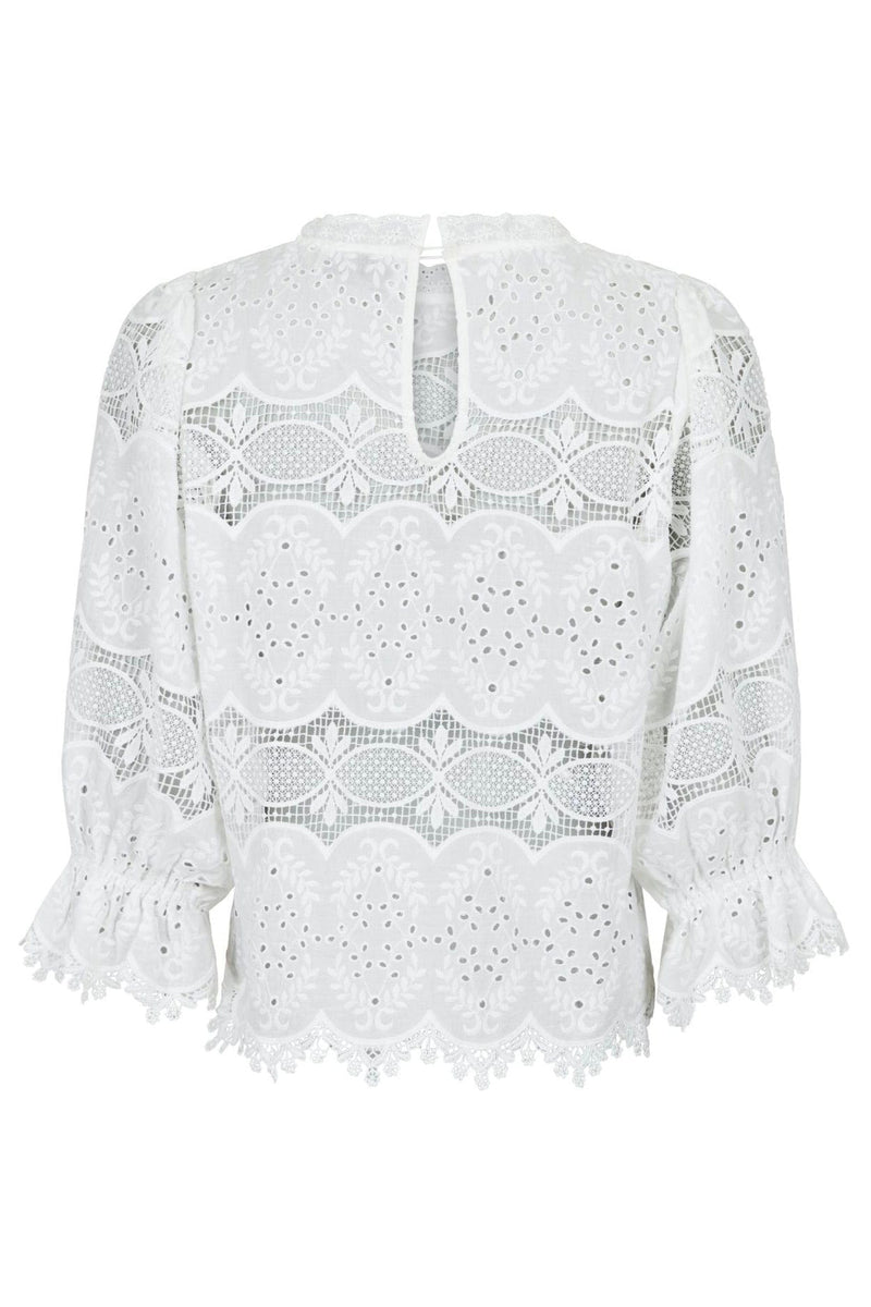 Adela Embroidery Blouse - Wit