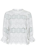 Adela Embroidery Blouse - Wit