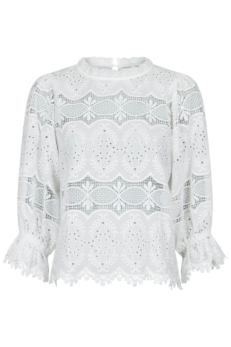 Adela Embroidery Blouse - Wit