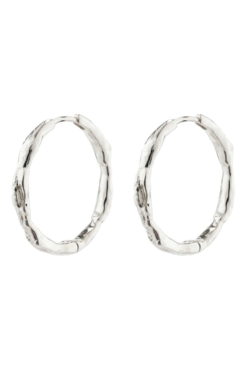 Eddy Recycled Organic Shaped Large Hoops - Zilver