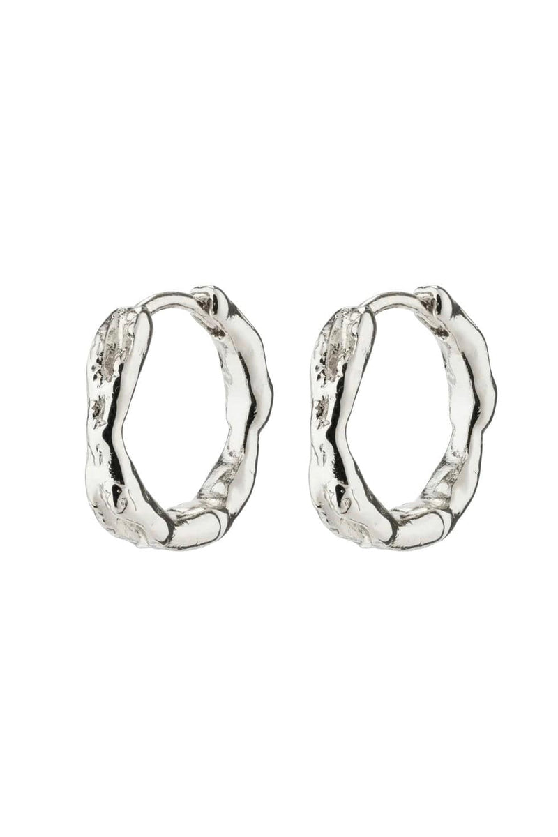 Eddy Recycled Organic Shaped Small Hoops Oorbellen - Zilver