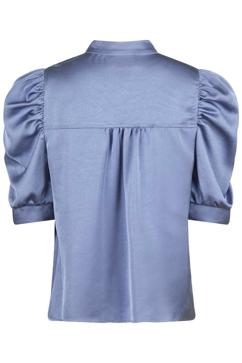 Roella Heavy Sateen Blouse - Smoke Blue