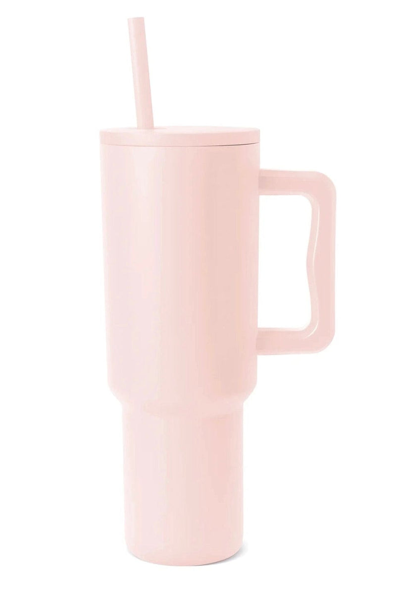 Koffie cup met rietje - Roze