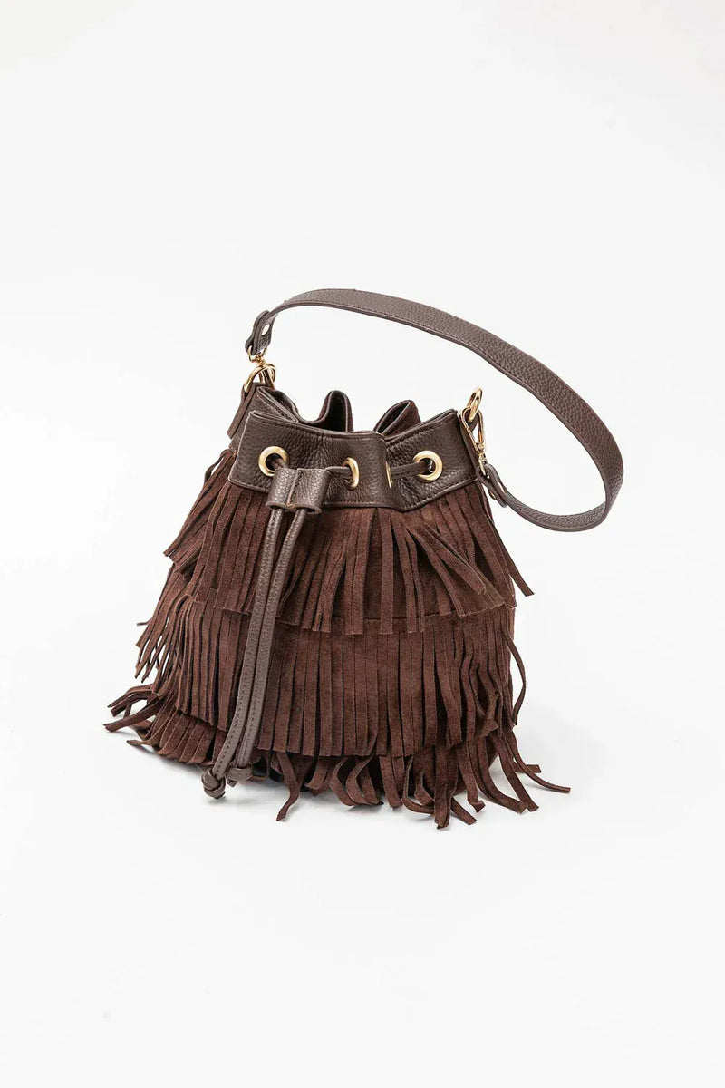 Jade Bucket Bag Frill - Bruin