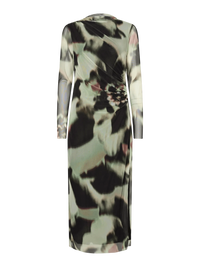 YASLomi Mesh Jurk - Zwart/Groen
