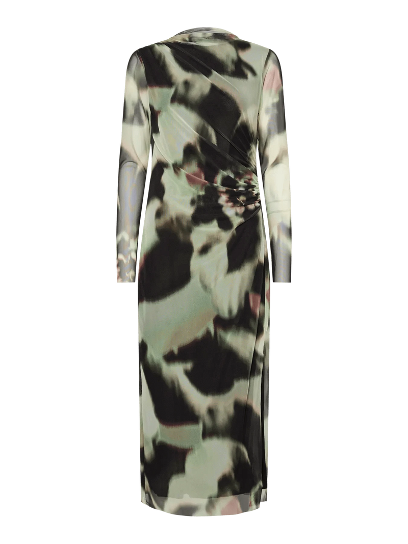 YASLomi Mesh Jurk - Zwart/Groen
