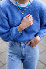 Anouk Ronde Hals Trui - Jeans Blauw