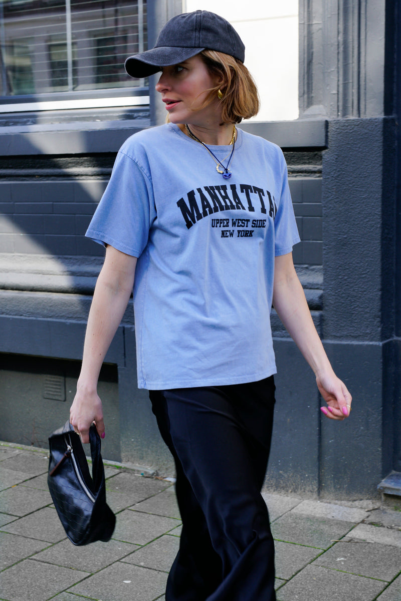 Manhattan T-Shirt  - Jeansblauw