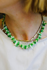 Flint Schelpen Ketting - Groen