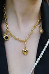 Charm Black Agate Bedel - Gold