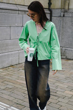 Rosa Geknoopte Blouse - Groen