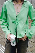 Rosa Geknoopte Blouse - Groen